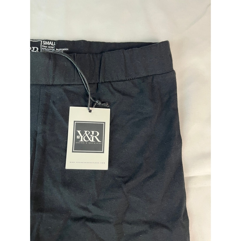 Young & Reckless Black Bike Shorts Womens Small Y&R NWT‎ Cotton Blend